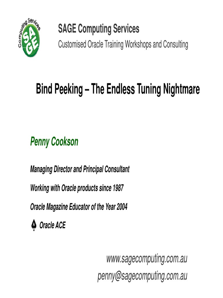 Oracle Bind Peeking , Oracle bind variable peeking tips – XZRWF