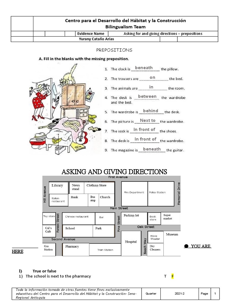 Asking For and Giving Directions Taller | PDF | Transport | Business