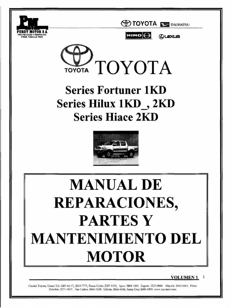 (TM) Toyota Manual de Taller Toyota Forturner Hilux Hiace 2010 | PDF