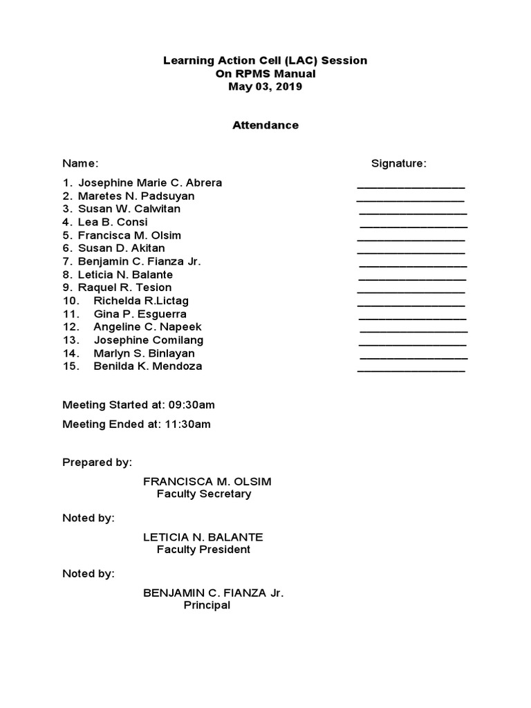 Learning Action Cell (LAC) Session On RPMS Manual May 03, 2019 | PDF ...