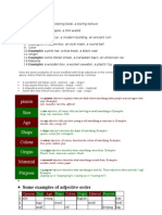 Pinion Size Age Shape Colour Origin Material Purpose: Some Examples of Adjective Order