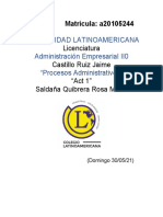 Universidad Latinoamericana Administración Empresarial II0 "Procesos Administrativos"