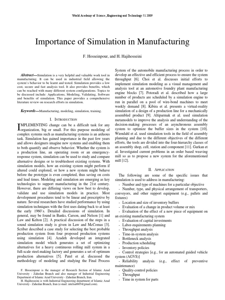 Manufacturing Simulation Insights | PDF | Modeling And Simulation ...
