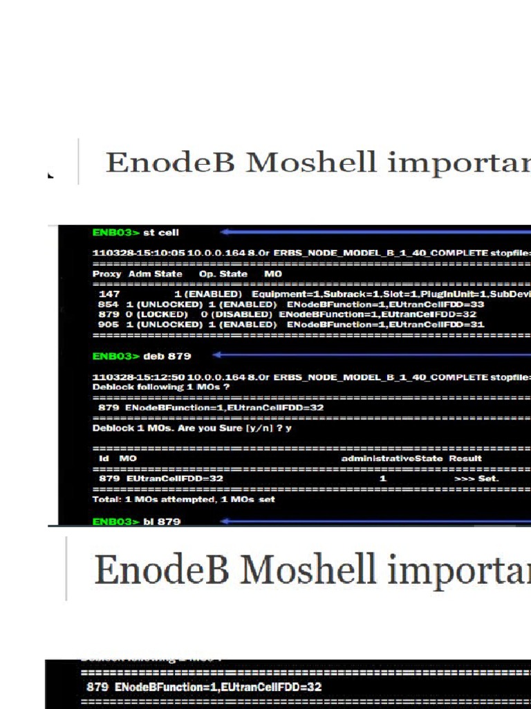 Ericsson Moshell Command Usage Guide | PDF
