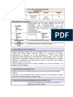 Acta de Constitución Del Proyecto