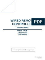 Wired Remote Controller: (Optional Parts) Model Name: Uty-Rvn M Uty-Rvnyn