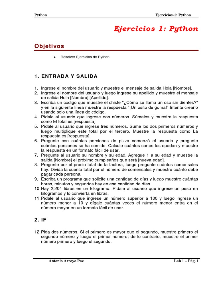 Ejercicios-Python-1 - DataWareHouse | PDF | Pi | Python (lenguaje de ...