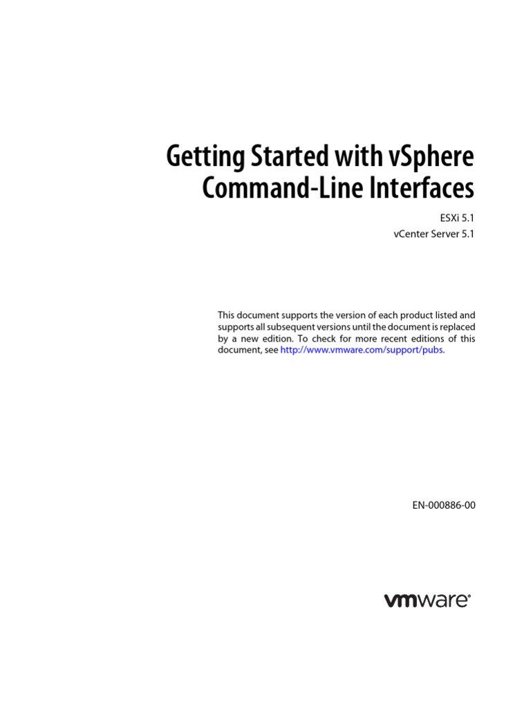 Vsphere Esxi Vcenter Server 51 Command Line Interface Getting Started ...