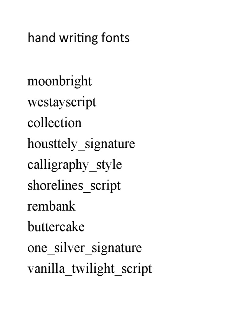 Handwriting Fonts | PDF