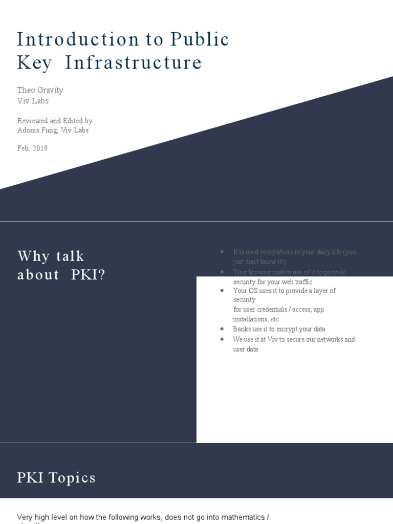 Introduction to Public Key Infrastructure | PDF | Transport Layer Security  | Public Key Certificate