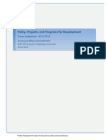 Policy, Projects, and Programs For Development: Essay Assignment - RDS33806