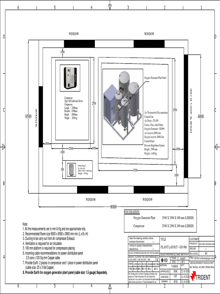 Oxygen Plant Room Layout Plan | PDF | Gas Technologies | Gases