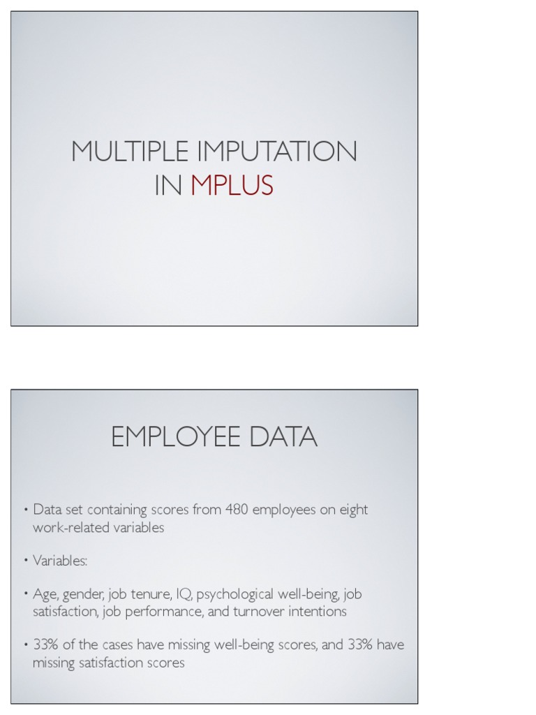 Mplus Multiple Imputation Guide | PDF | Degrees Of Freedom (Statistics ...