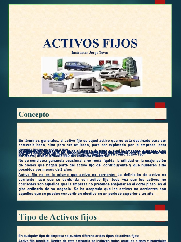 Definición y Tipos de Activos Fijos | PDF | Activo fijo | Depreciación