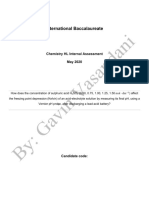 International Baccalaureate: Chemistry HL Internal Assessment May 2020