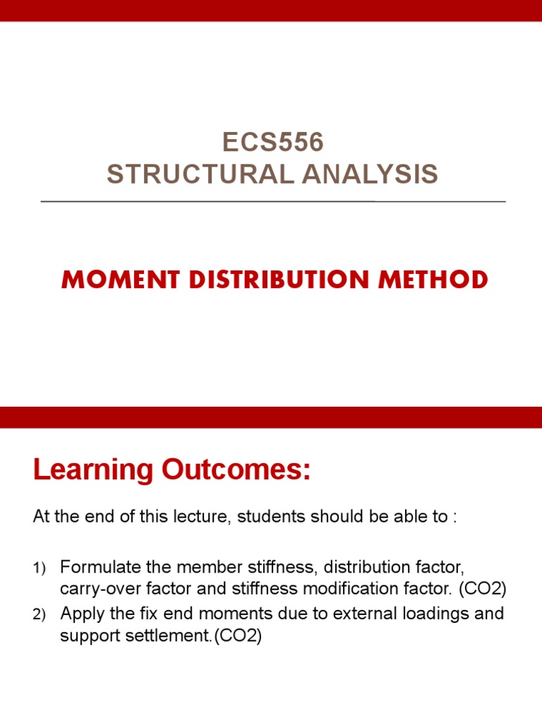 Moment Distribution Method in Structural Analysis | PDF | Bending ...