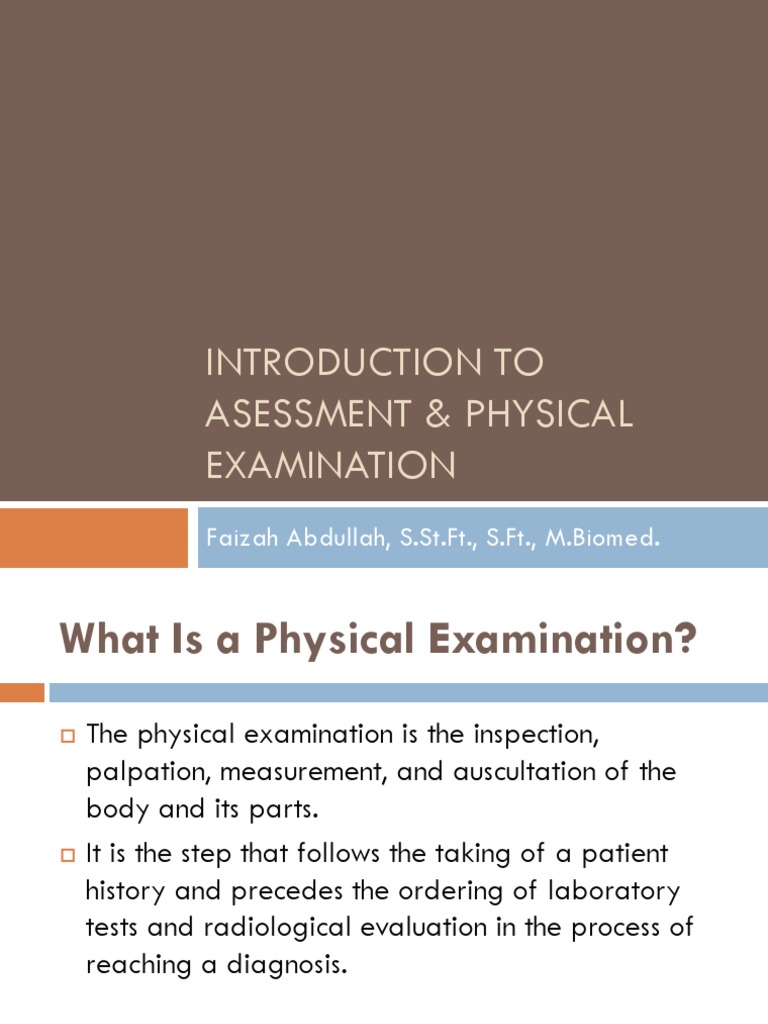 Introduction To Physical Examination Assesment Pdf Physical