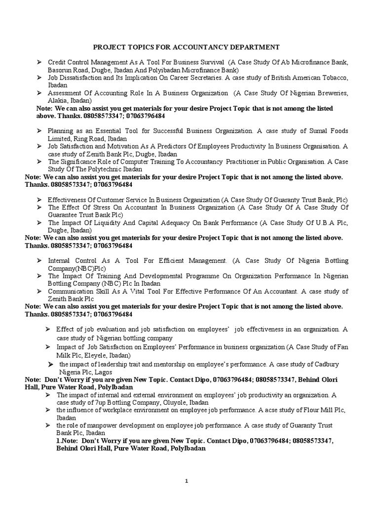 project-topics-for-accountancy-pdf-nigeria-employment
