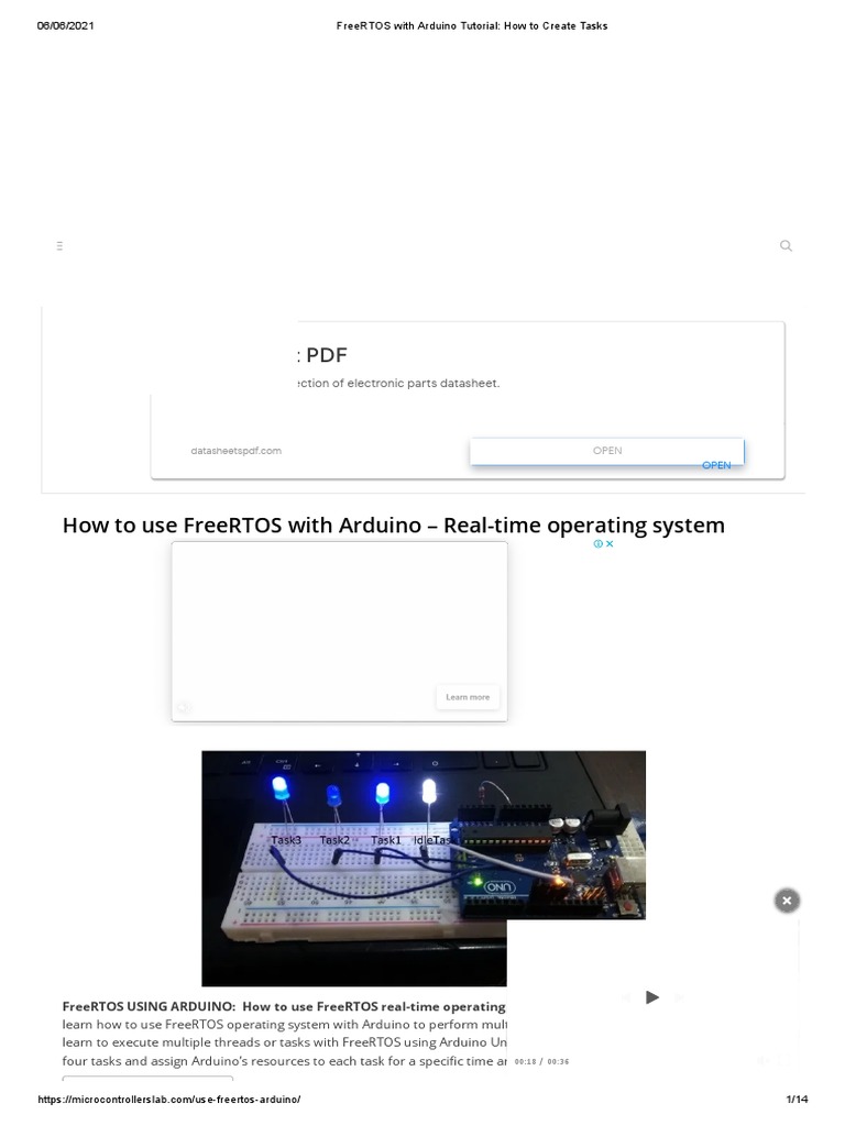FreeRTOS With Arduino Tutorial - How To Create Tasks | PDF | Parameter ...