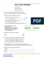 Factors Versus Multiples: Sample Worksheet From