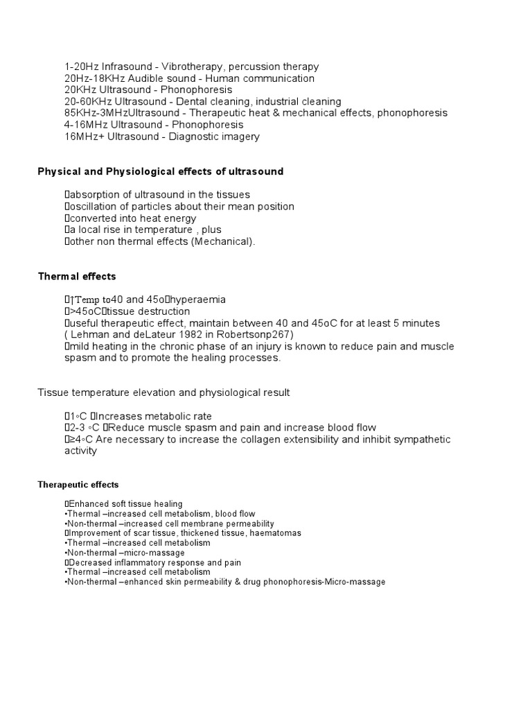 Ultrasound: Thermal and Non-Thermal Effects | PDF | Ultrasound | Healing