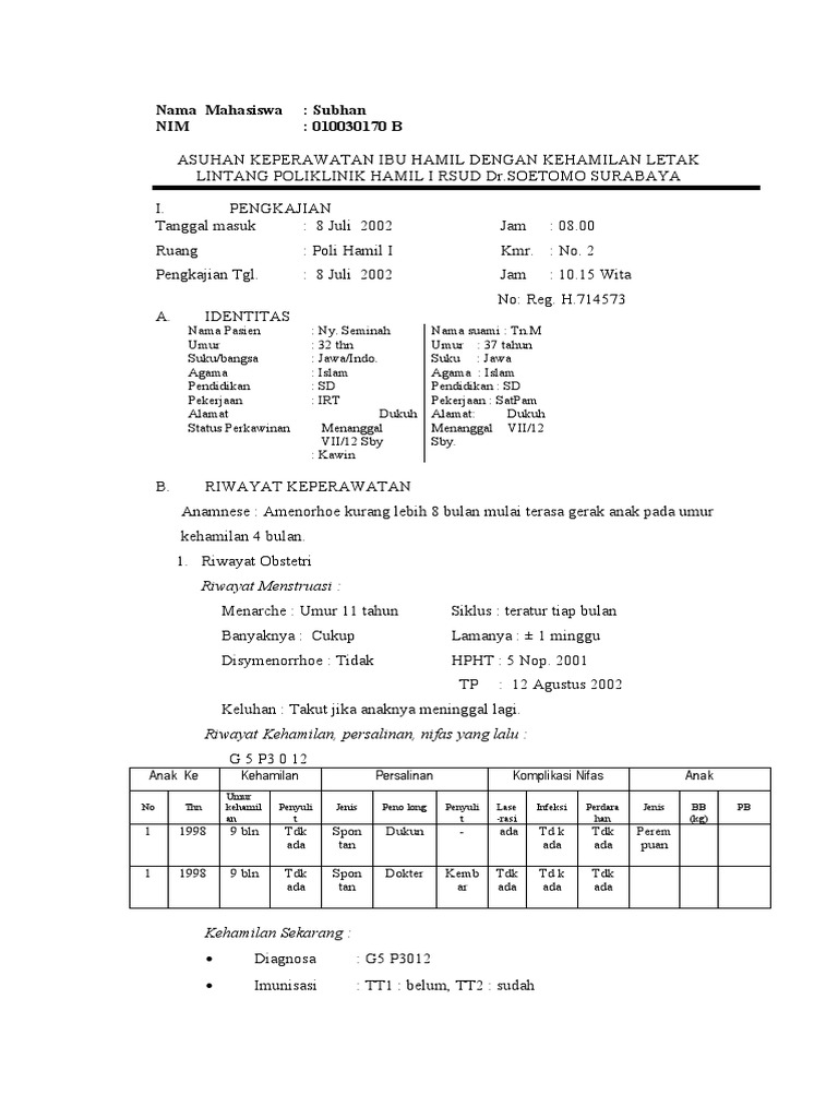 Kehamilan Letak Lintang | PDF