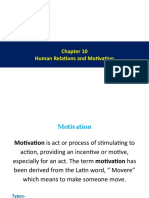 Chapter 10-Human Relations and Motivation