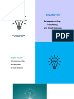 Chapter 3 [Part 1] Entrepreneurship Franchising and Small Business