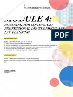 Planning For Continuing Professional Development and Lac Planning