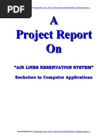 BCA Project - JAVA & Oracle Airline Reservation System - PDF Report With Source Code Free Down..