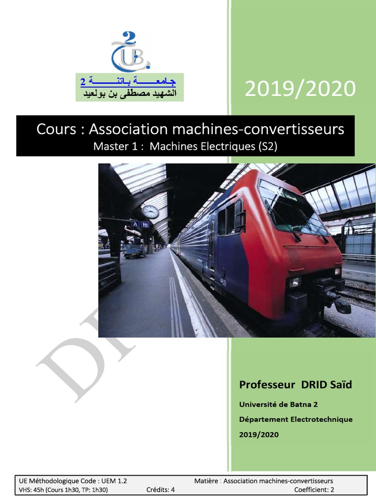 Chap1 Association Mcc-Convertisseurs Drid2020 | PDF | Redresseur | Courant  continu haute tension