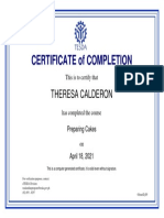 Preparing Cakes - Certificate of Completion