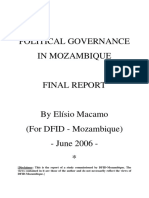 Political Governance in Mozambique: (Disclaimer: This Is The Report of A Study Commissioned by DFID-Mozambique. The
