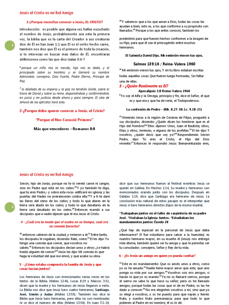 Conociendo a Jesús: Amigo y Salvador | PDF | Jesús | Contenido bíblico