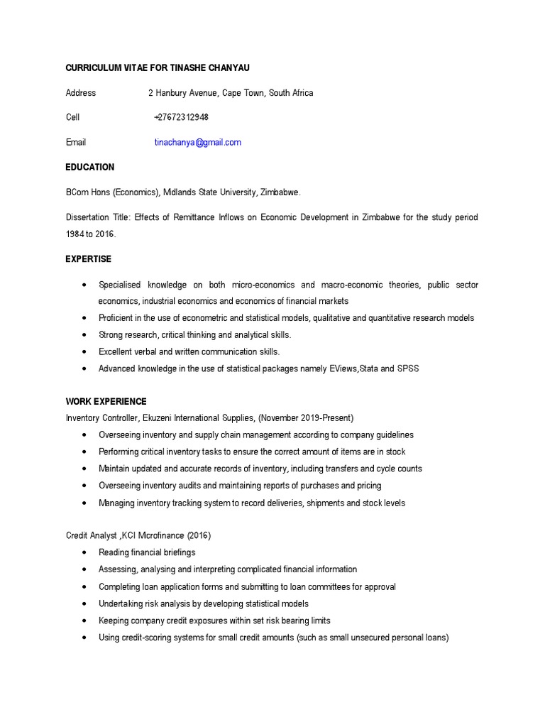 Academic CV For Application | PDF | Economics | Inventory