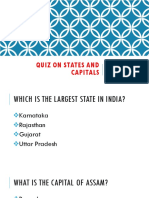 Quiz On States and Capitals