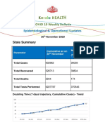 Epidemiological & Operational Updates: COVID 19 Weekly Bulletin