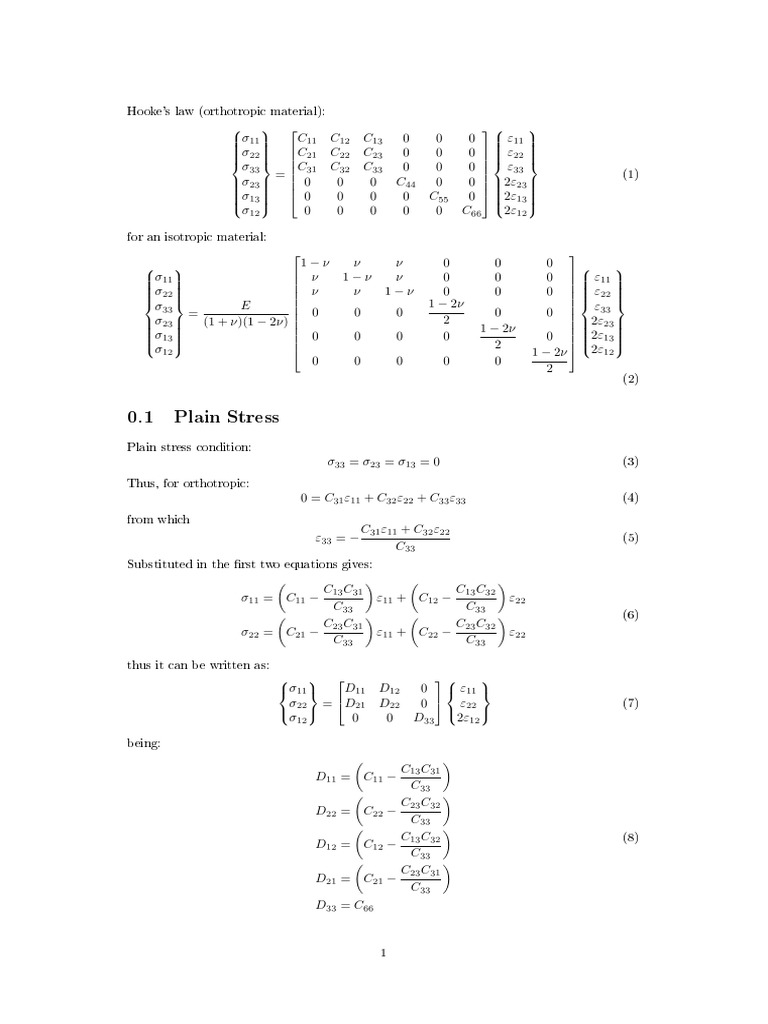 Understanding Hooke's Law for Orthotropic and Isotropic Materials in