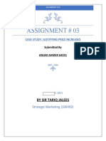 Assignment # 03: Case Study: Justifying Price Increases