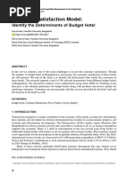 Customer Satisfaction Model:: Identify The Determinants of Budget Hotel