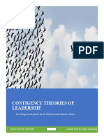 Contigency Theories of Leadership: An Assignment Given by Sir Muhammad Salman Khan