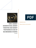 MARKET SEGMENTATION, TARGETING AND POSITIONING OF BGI BREWERIES