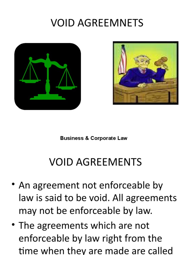 Void Agreemnets: Business & Corporate Law | PDF | Restraint Of Trade ...