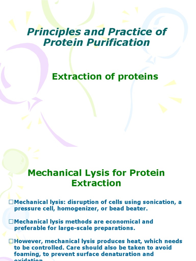 Protein Purification Techniques Overview | PDF | Lysis | Cell Wall