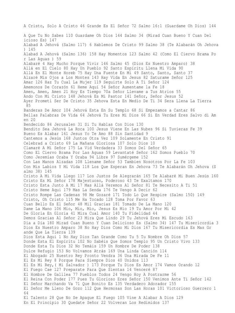 Coritos Antiguos Pdf Cristo Título Salmos