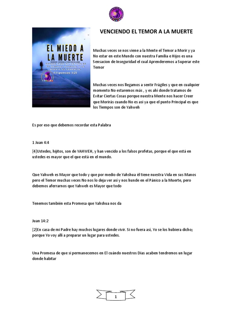 Superando el Miedo a la Muerte | PDF | Temor | Muerte