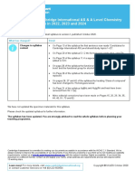 A'Level Chemistry Syllabus Update