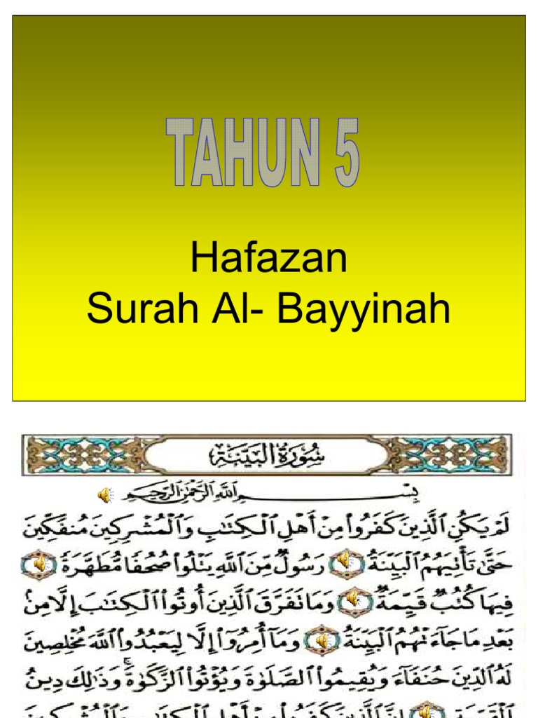 Bacaan Surah Al Bayyinah Ayat 1 4
