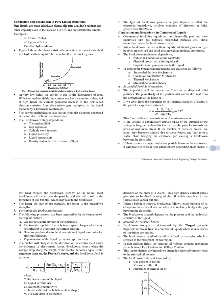 Breakdown Mechanisms in Liquid Dielectrics | PDF | Electrical Breakdown ...
