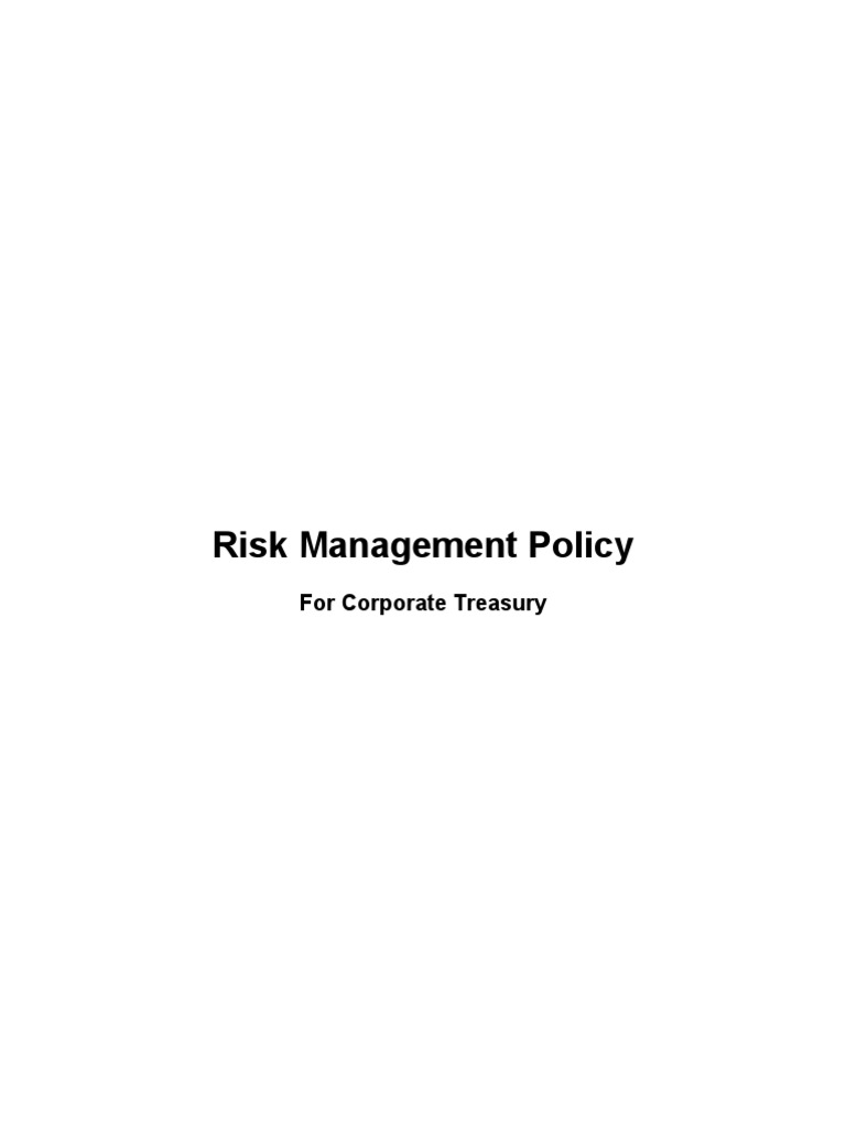 Corporate Treasury Risk Management Policy | PDF